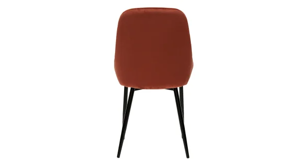 Chaises En Tissu Velours Rouge Tomette Et Métal Noir (lot De 2) HOLO 6