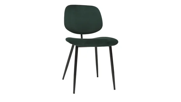 Nouvelle Collection Chaises En Tissu Velours Vert Et Métal Noir (lot De 2) TOBIAS 4