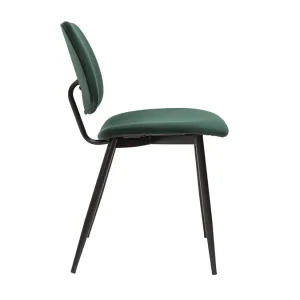 Nouvelle Collection Chaises En Tissu Velours Vert Et Métal Noir (lot De 2) TOBIAS 16