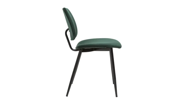 Nouvelle Collection Chaises En Tissu Velours Vert Et Métal Noir (lot De 2) TOBIAS 5