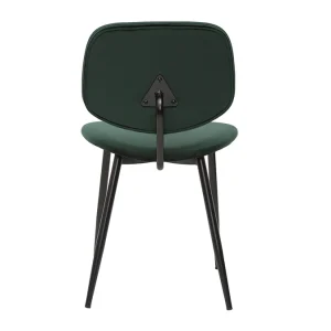 Nouvelle Collection Chaises En Tissu Velours Vert Et Métal Noir (lot De 2) TOBIAS 18