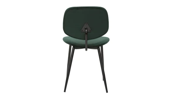 Nouvelle Collection Chaises En Tissu Velours Vert Et Métal Noir (lot De 2) TOBIAS 6