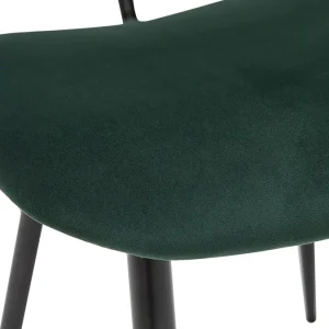 Nouvelle Collection Chaises En Tissu Velours Vert Et Métal Noir (lot De 2) TOBIAS 20