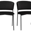 Chaises Noires En Tissu Velours Et Métal (lot De 2) FELIZ 38