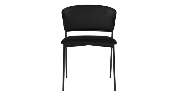 Chaises Noires En Tissu Velours Et Métal (lot De 2) FELIZ 3