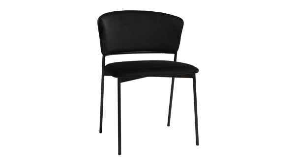 Chaises Noires En Tissu Velours Et Métal (lot De 2) FELIZ 4