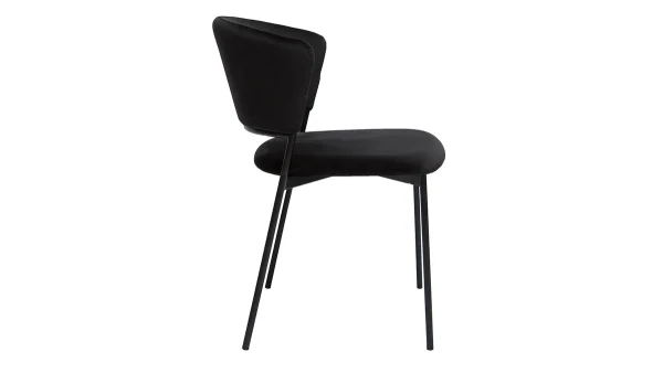 Chaises Noires En Tissu Velours Et Métal (lot De 2) FELIZ 5