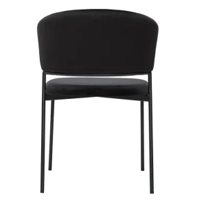 Chaises Noires En Tissu Velours Et Métal (lot De 2) FELIZ 20