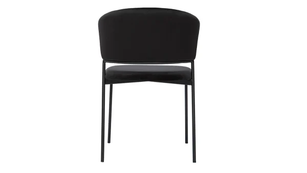 Chaises Noires En Tissu Velours Et Métal (lot De 2) FELIZ 6