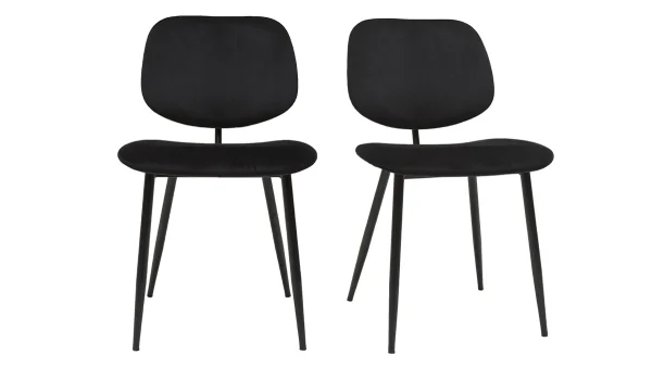 Chaises Noires En Tissu Velours Et Métal (lot De 2) TOBIAS achetez 1