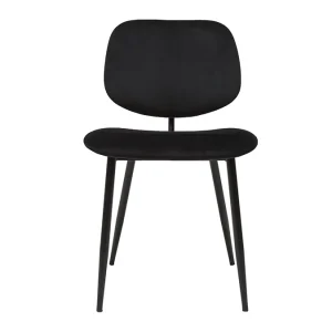 Chaises Noires En Tissu Velours Et Métal (lot De 2) TOBIAS 13