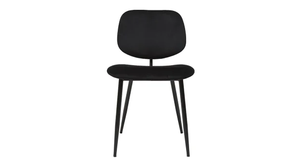 Chaises Noires En Tissu Velours Et Métal (lot De 2) TOBIAS 3