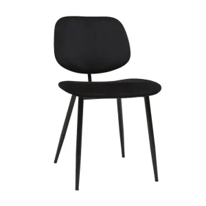 Chaises Noires En Tissu Velours Et Métal (lot De 2) TOBIAS 15