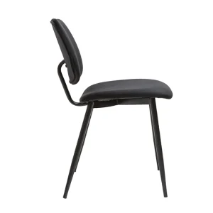 Chaises Noires En Tissu Velours Et Métal (lot De 2) TOBIAS 17