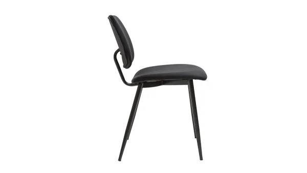 Chaises Noires En Tissu Velours Et Métal (lot De 2) TOBIAS 5