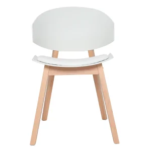 Chaises Scandinaves Blanc Et Bois Clair (lot De 2) BLOEM – Miliboo & Stéphane Plaza en promotion 14