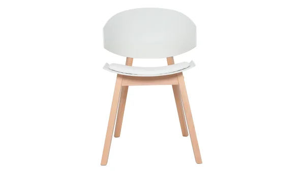 Chaises Scandinaves Blanc Et Bois Clair (lot De 2) BLOEM – Miliboo & Stéphane Plaza en promotion 3