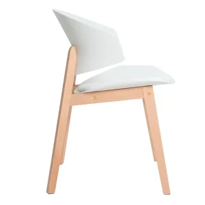 marque pas cher en ligne Chaises Scandinaves Blanc Et Bois Clair (lot De 2) BLOEM – Miliboo & Stéphane Plaza 18