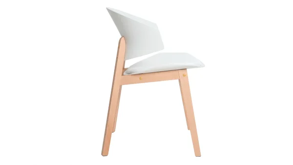 Chaises Scandinaves Blanc Et Bois Clair (lot De 2) BLOEM – Miliboo & Stéphane Plaza en promotion 5