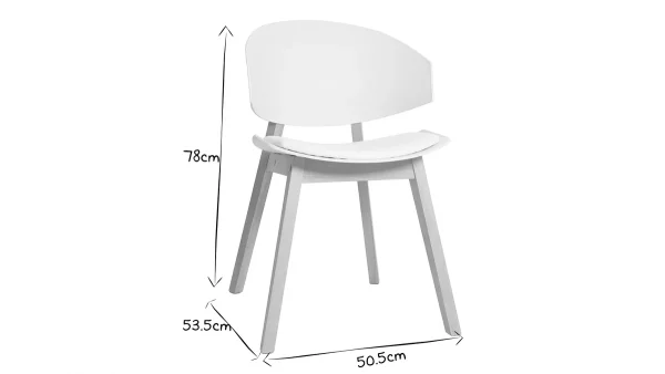 Chaises Scandinaves Blanc Et Bois Clair (lot De 2) BLOEM – Miliboo & Stéphane Plaza en promotion 10