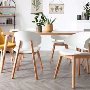 Chaises Scandinaves Blanc Et Bois Clair (lot De 2) BLOEM – Miliboo & Stéphane Plaza 26