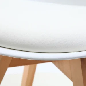 Chaises Scandinaves Blanc Et Bois Clair Massif (lot De 4) PAULINE marque pas cher en ligne 18