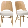 Chaises Scandinaves Bois Chêne Et Tissu Effet Laine Bouclée écru (lot De 2) EDITO 29