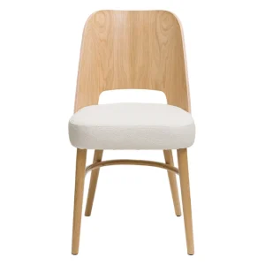 Chaises Scandinaves Bois Chêne Et Tissu Effet Laine Bouclée écru (lot De 2) EDITO à prix promos 12