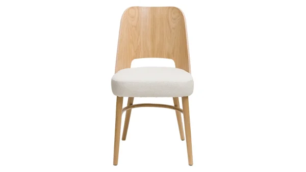 Chaises Scandinaves Bois Chêne Et Tissu Effet Laine Bouclée écru (lot De 2) EDITO 3