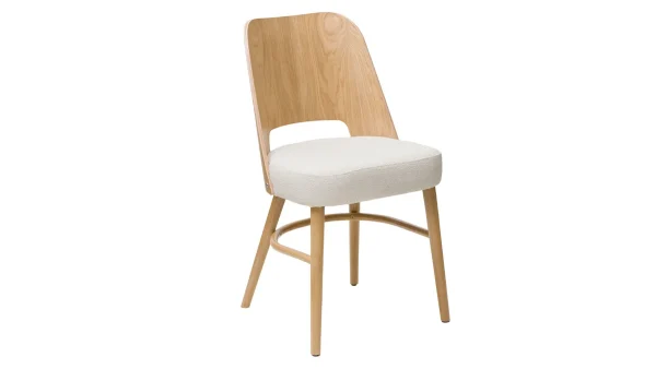 Chaises Scandinaves Bois Chêne Et Tissu Effet Laine Bouclée écru (lot De 2) EDITO à prix promos 4