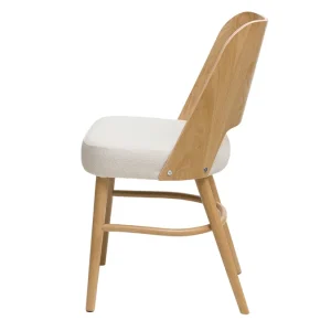 Chaises Scandinaves Bois Chêne Et Tissu Effet Laine Bouclée écru (lot De 2) EDITO 16