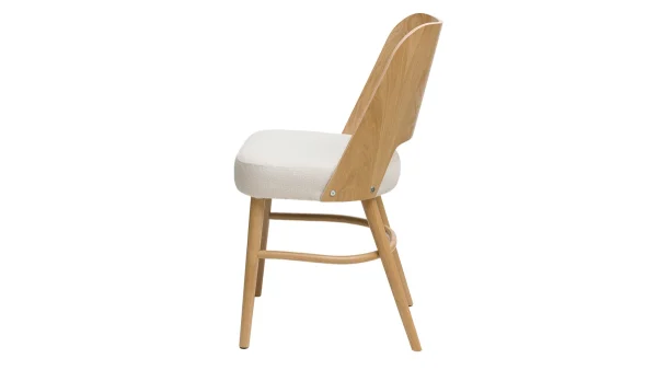 Chaises Scandinaves Bois Chêne Et Tissu Effet Laine Bouclée écru (lot De 2) EDITO à prix promos 5