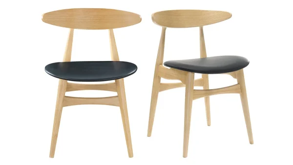 Chaises Scandinaves Bois Clair Et Noir (lot De 2) WALFORD 1