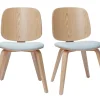 Chaises Scandinaves Bois Clair Et Tissu Gris Clair (lot De 2) BECK 23