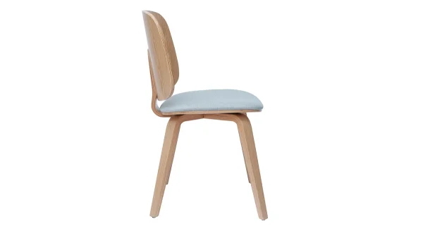 Chaises Scandinaves Bois Clair Et Tissu Gris Clair (lot De 2) BECK 5