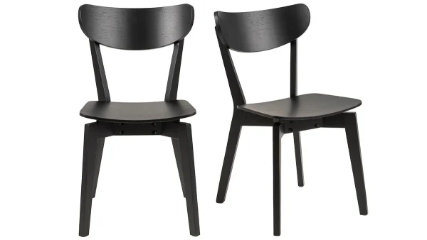 marque pas cher en ligne Chaises Scandinaves Bois Noir (lot De 2) BAKI 1