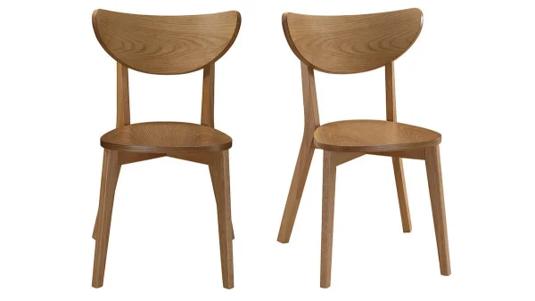 Chaises Scandinaves En Bois Clair Chêne (lot De 2) LEENA Prix très abordable 1