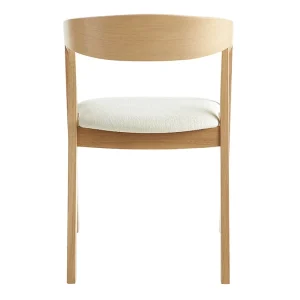 Chaises Scandinaves En Bois Clair Chêne Massif Et Tissu Effet Laine Bouclée écru (lot De 2) LOVA 19