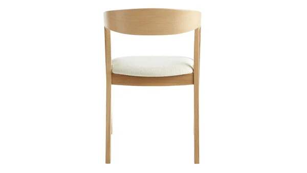 Chaises Scandinaves En Bois Clair Chêne Massif Et Tissu Effet Laine Bouclée écru (lot De 2) LOVA 6