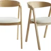 Chaises Scandinaves En Bois Clair Chêne Massif Et Tissu Effet Laine Bouclée écru (lot De 2) LOVA 25