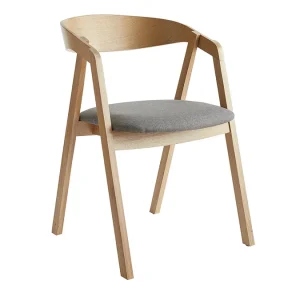 Chaises Scandinaves En Bois Clair Chêne Massif Et Tissu Gris (lot De 2) LOVA 14