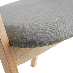 Chaises Scandinaves En Bois Clair Chêne Massif Et Tissu Gris (lot De 2) LOVA 20