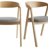 Chaises Scandinaves En Bois Clair Chêne Massif Et Tissu Gris (lot De 2) LOVA 31