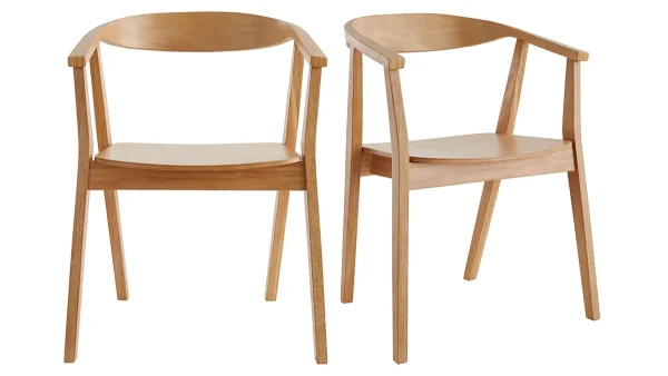 Chaises Scandinaves En Bois Clair Massif (lot De 2) BAHIA 1