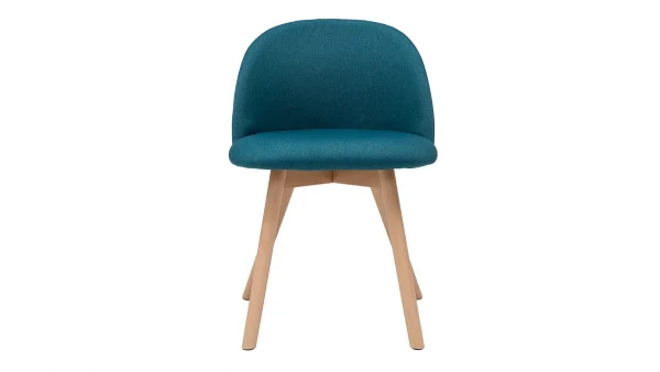 boutiqued en ligne Chaises Scandinaves En Tissu Bleu Canard Et Bois Clair Massif (lot De 2) CELESTE 3