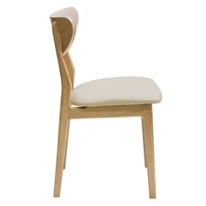 Chaises Scandinaves En Tissu Effet Laine Bouclée Beige Et Bois Clair Chêne Massif (lot De 2) MAYA 14