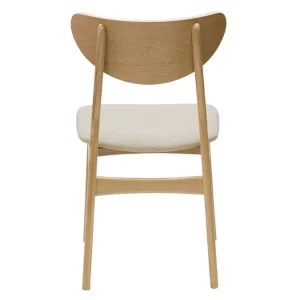 Chaises Scandinaves En Tissu Effet Laine Bouclée Beige Et Bois Clair Chêne Massif (lot De 2) MAYA 16