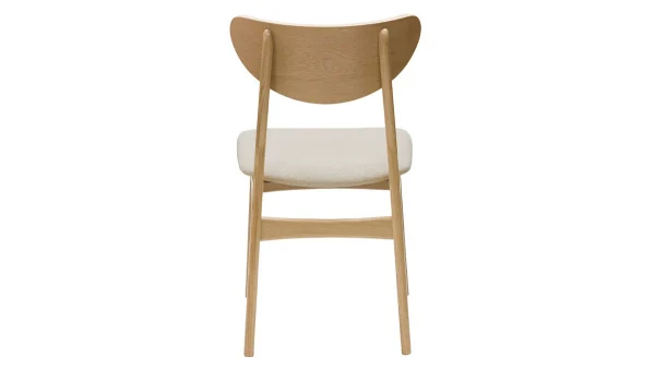 Chaises Scandinaves En Tissu Effet Laine Bouclée Beige Et Bois Clair Chêne Massif (lot De 2) MAYA 6