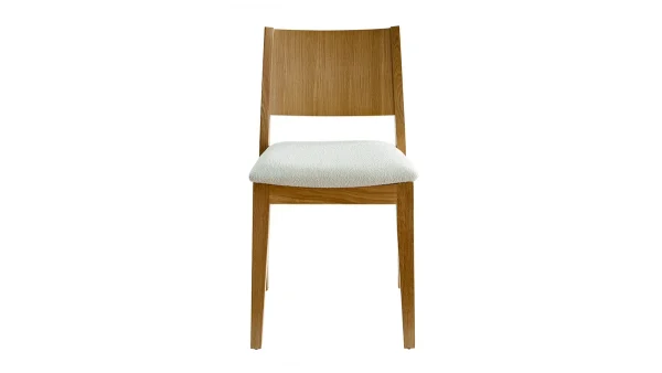 Chaises Scandinaves En Tissu Effet Laine Bouclée écru Et Bois Clair Chêne (lot De 2) MELVIL 3