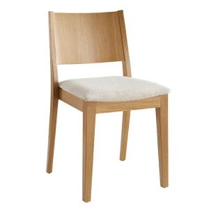 Chaises Scandinaves En Tissu Effet Laine Bouclée écru Et Bois Clair Chêne (lot De 2) MELVIL 14